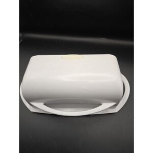 Kitchen Concepts Butter Dish White Flip Top Lid Butter Keeper USA by Joelle